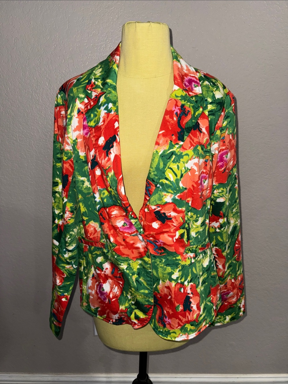 Live A Little Floral Garden Print Women's Blazer Jacket - NWT